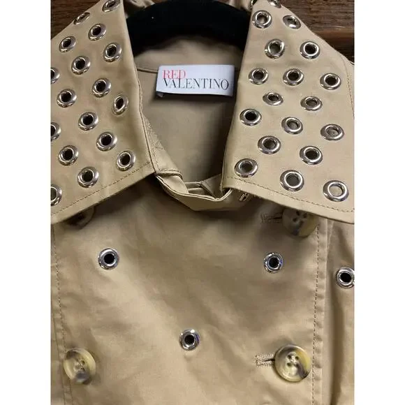 Red Valentino, Gromet Trench Coat, size: 44